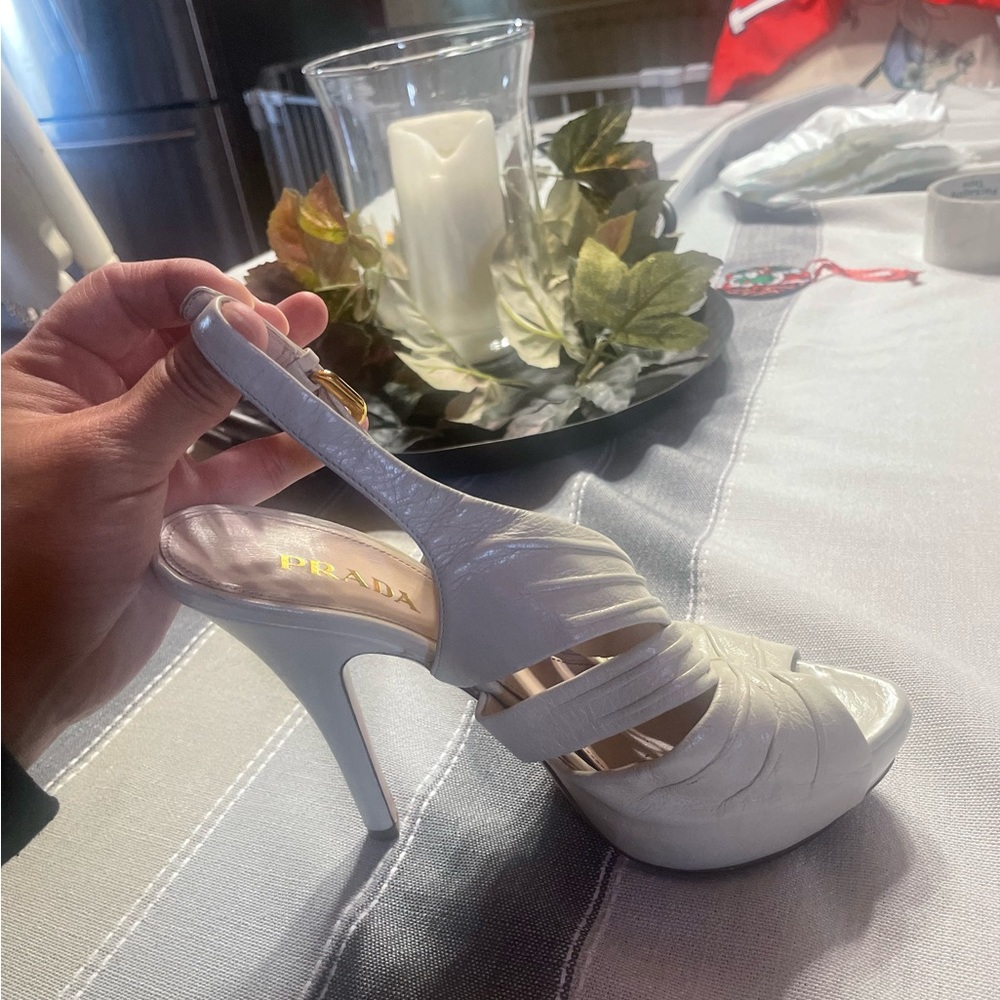 Prada Cream leather 5” heels - Picture 5 of 11
